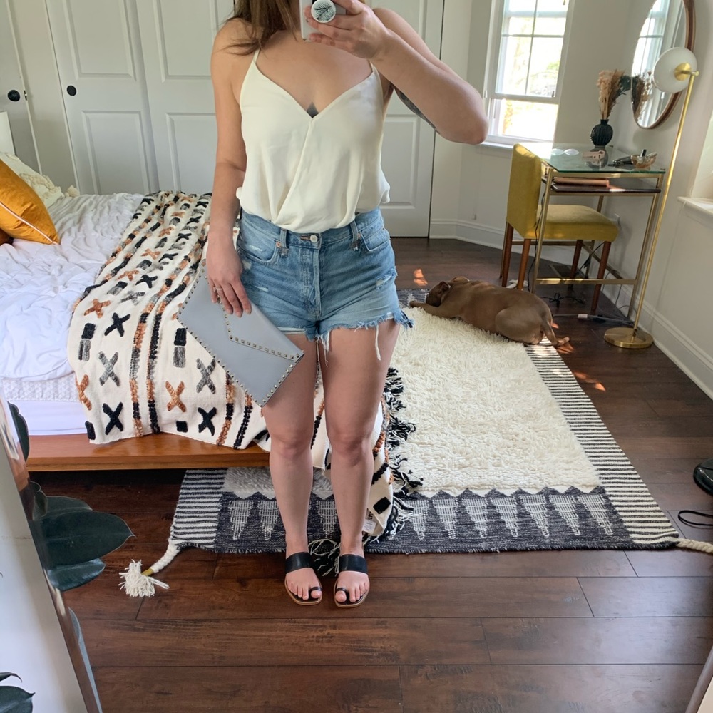 Silky white halter